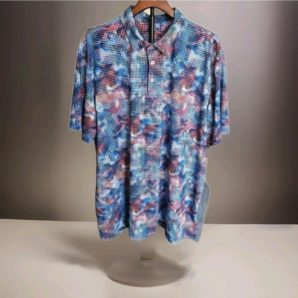 Robert Graham Golf Polo Shirt 2XL Geometric Pattern. Multicolor - Picture 3 of 13